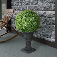 2ft. Single Ball Topiary Boxwood Artificial Tree in Decorative Urn