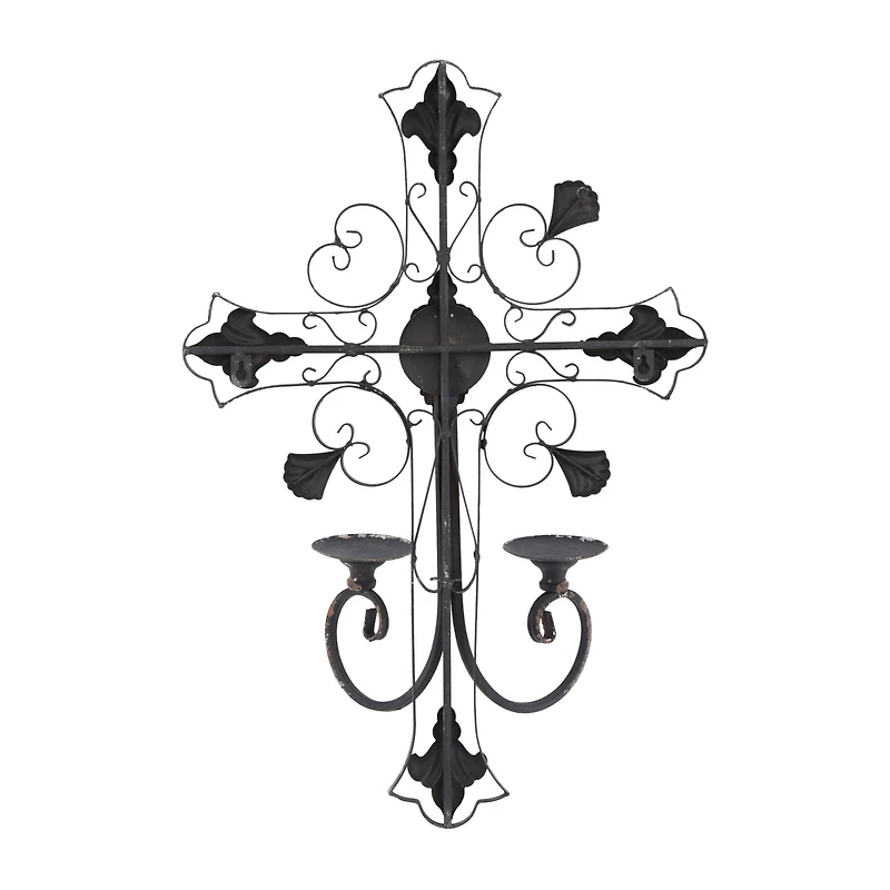 Black Iron French Country Wall Decor, 24" x 16" x 6"