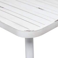 White Aluminum Farmhouse Outdoor Dining Table, 30" x 30" x 30"