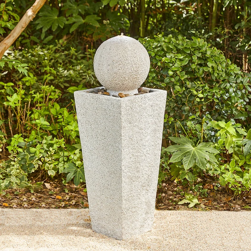 Glitzhome® 3.5ft LED Pedestal & Sphere Outdoor Fountain