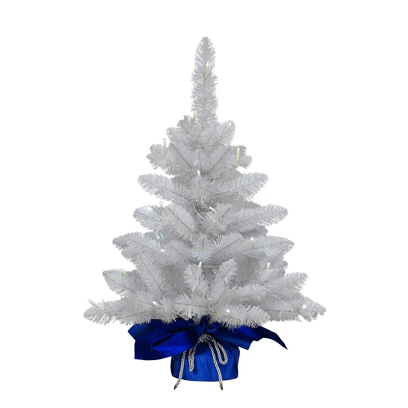 2 ft. Pre-Lit Table Top Artificial Christmas Tree In Blue Sac