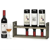 NEX™ 16" Olive Green 4-Bottle Countertop Wood Wine Rack