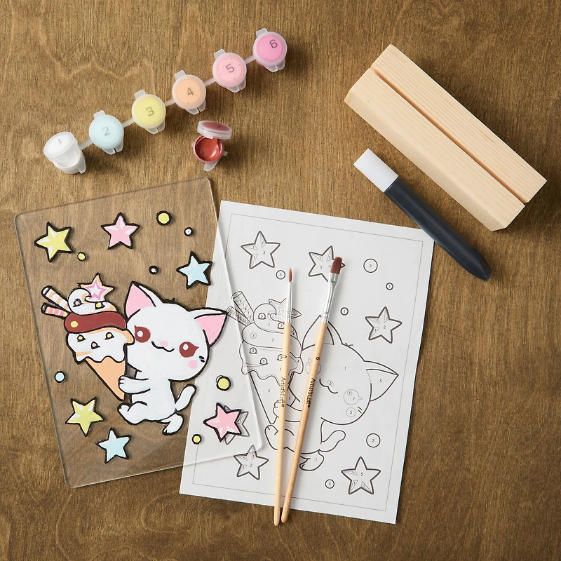 5" x 7" Manga Kitten Paint-by-Number Acrylic Surface Kit by Artist's Loft®
