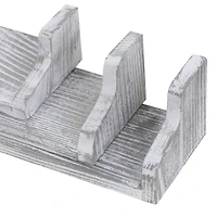 NEX™ Pale Gray Rustic Wood Floating Shelves Set with Metal Brackets