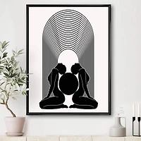 Designart - Empowered Cosmic Women Geometric Goddess Series Black And White I