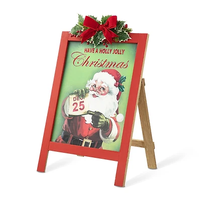 Glitzhome® 23.75" Wooden "Have a Holly Jolly Christmas" Easel Porch Décor