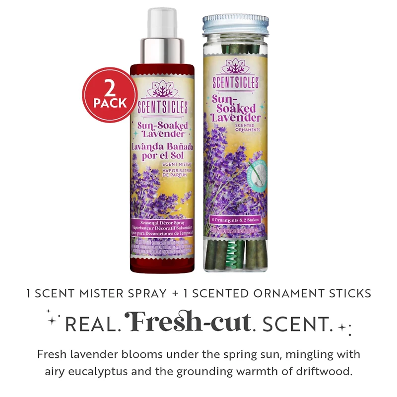 Scentsicles Sun-Soaked Lavender Stick 6ct and Scent Mister Sun-Soaked Lavender, 2 pack