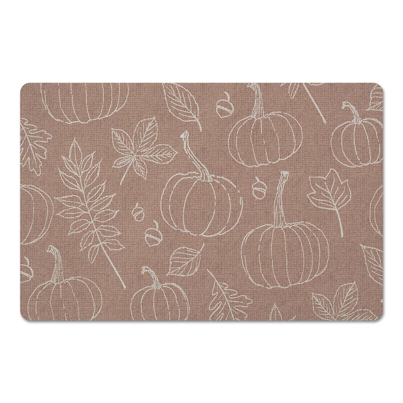 Dusty Rose Fall Pattern Floor Mat