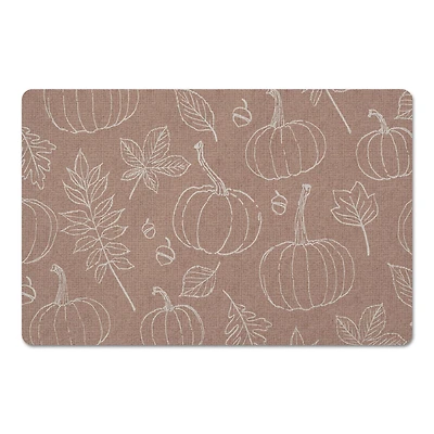 Dusty Rose Fall Pattern Floor Mat