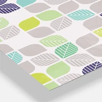 Designart 'Geometric Pattern With Leaves Oversized Mid-Century Modern Multipanel Wall Clock