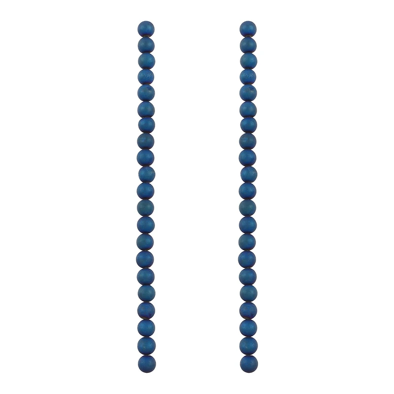 Blue Plated Druzy Agate Round Beads by Bead Landing
