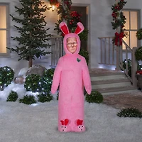 6ft. Photorealistic Airblown® Inflatable Mixed Media Ralphie with Pink Fuzzy Plush Bunny Suit