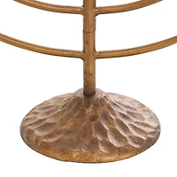 17" Bronze Metal Layered Arch Candelabra with Textured Base