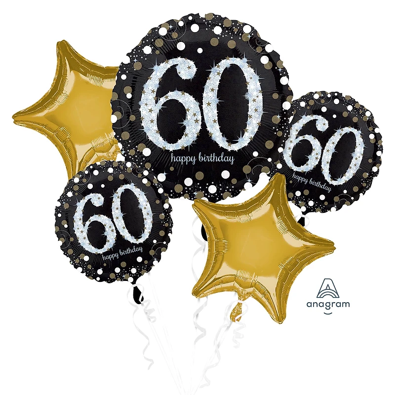 Sparkling Birthday 60 Foil Balloon Bouquet