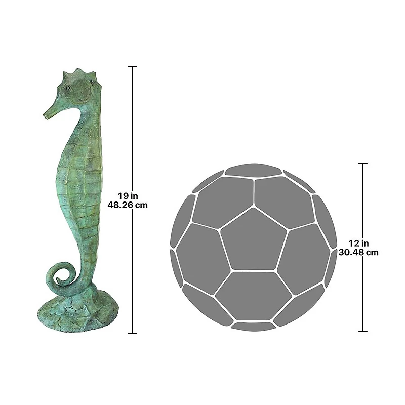 Design Toscano 19" Seahorse Bronze Garden Statue