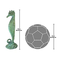 Design Toscano 19" Seahorse Bronze Garden Statue