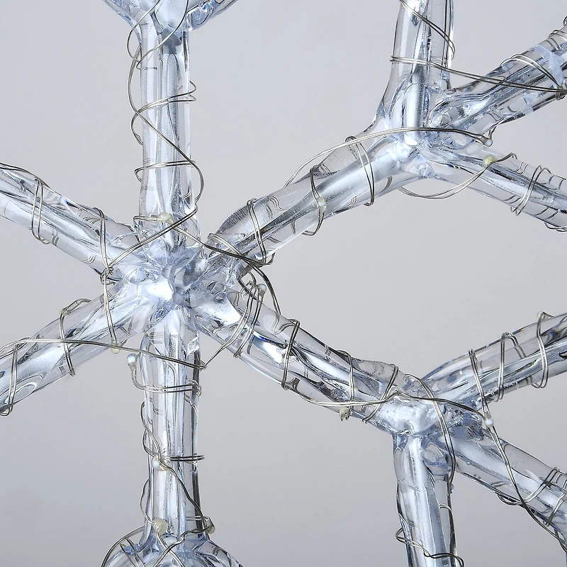 24" Ice Crystal Snowflake with Cool White LED Lights