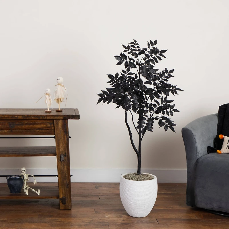 4ft. Artificial Halloween Black Sumac Tree