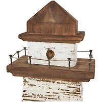20" Cream Wood Lighthouse Distressed Sculpture