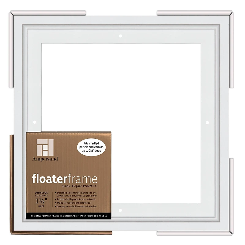 Ampersand™ White 1.5" Depth Face Bold Edge Floaterframe