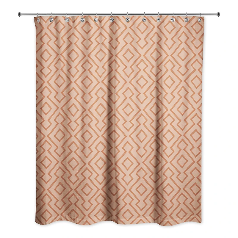 Terracotta Diamond 71" x 74" Shower Curtain