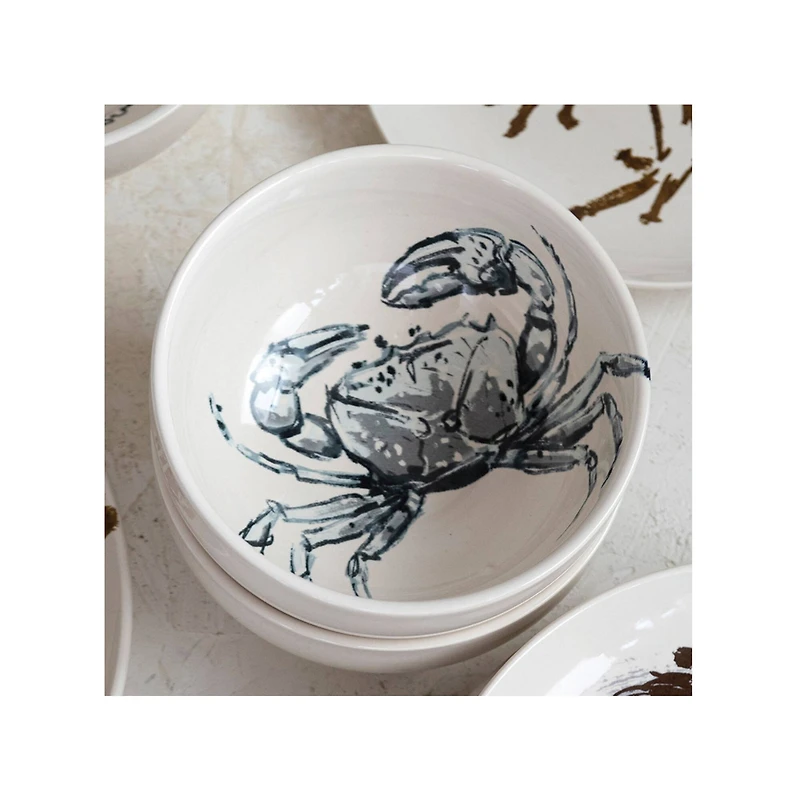Hello Honey® 6" Sea Animal Designs Stoneware Cereal Bowl Dinnerware Set