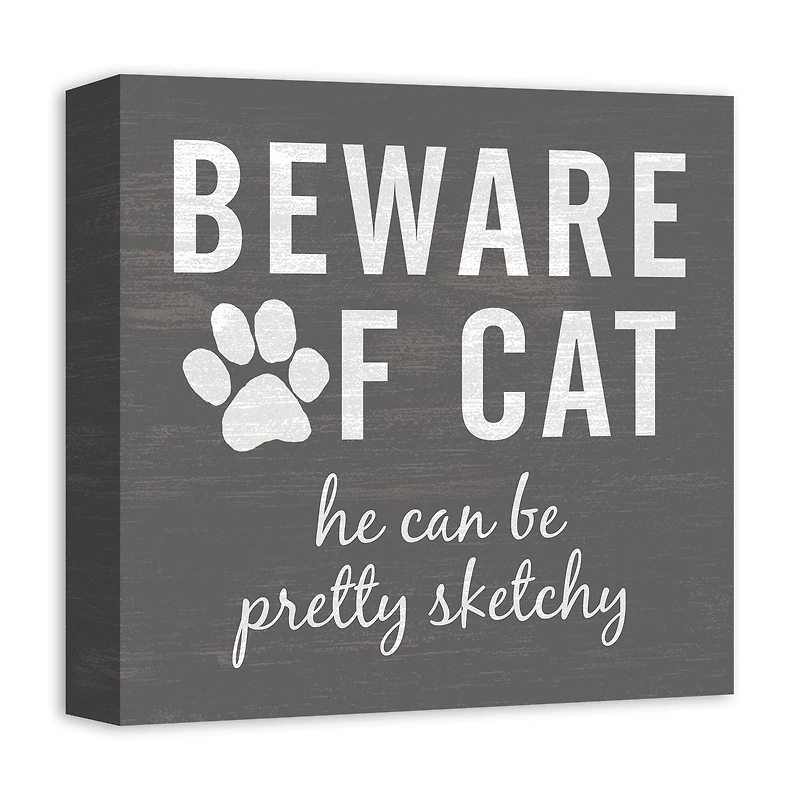 Sketchy Cat Canvas Wall Art