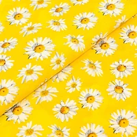 SINGER Small Daisies on Yellow Cotton Fabric