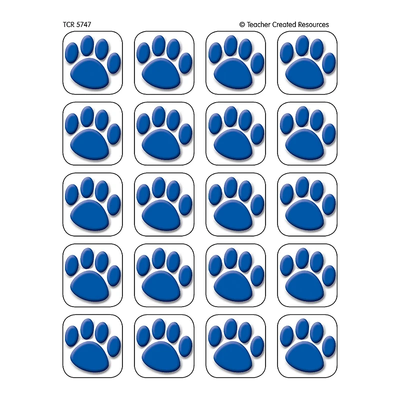 Teacher Created Resources Blue Paw Prints Stickers, 12 Packs of 120