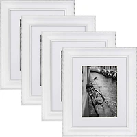 4 Pack Craig Frames Victoria White & Silver Picture Frame with Mat