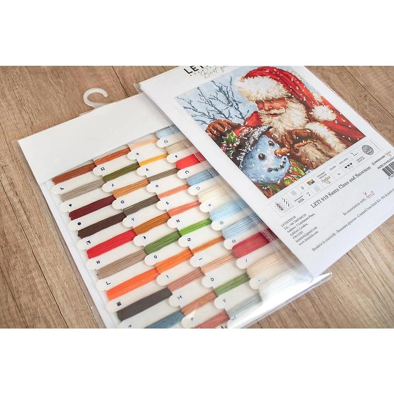 Letistitch Santa Claus And Snowman Counted Cross Stitch Kit