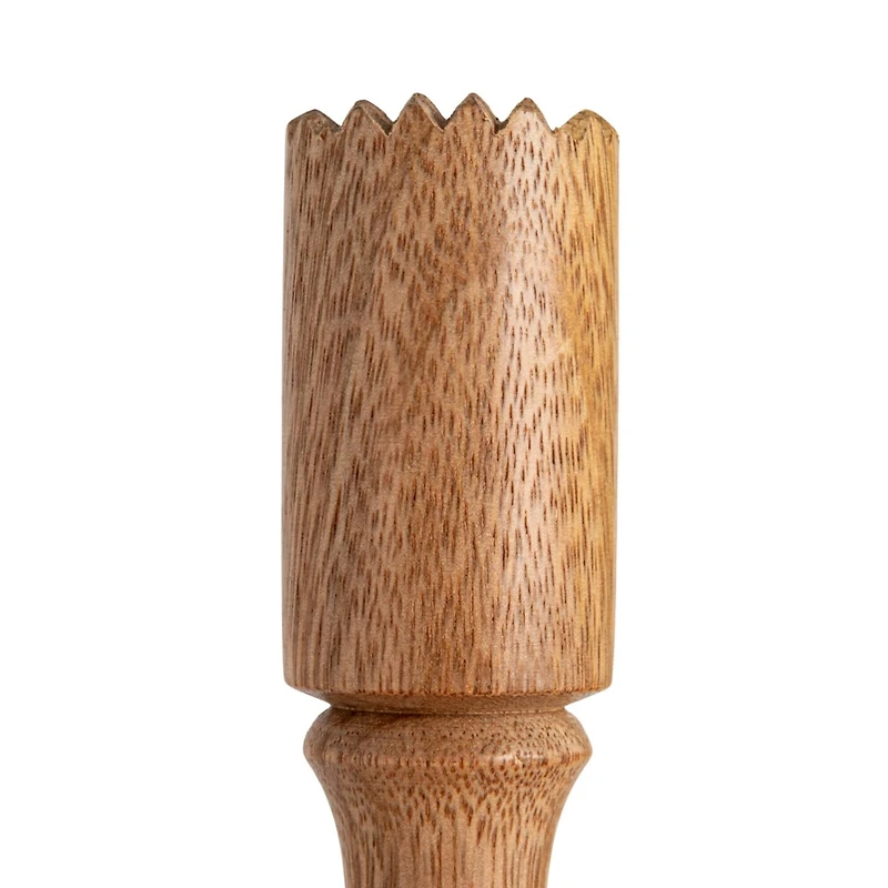 Hello Honey 5-Piece Stainless Steel and Mango Wood Bar Tools with Stand, Nickel Finish and Natural