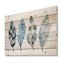 Designart - Blue Boho Feathers I