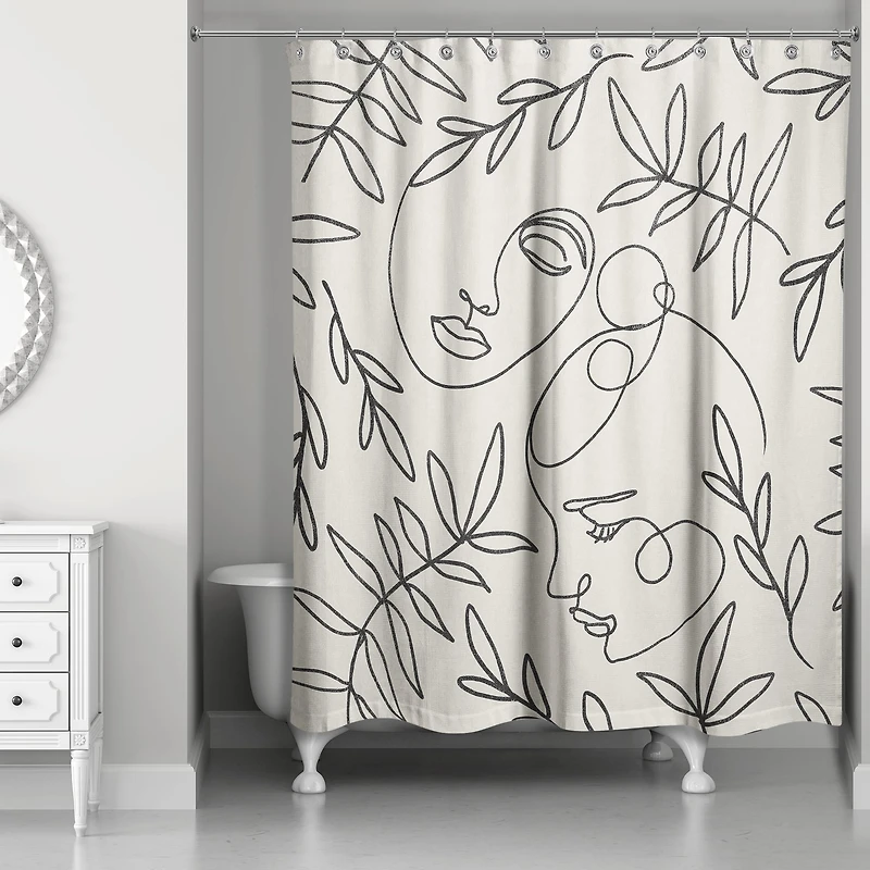 Botanical Faces 71" x 74" Shower Curtain