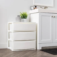 IRIS® 29.5qt. White Wide 3-Drawer Stacking Chests, 2ct.