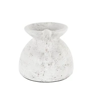 11" Cream Ceramic Textured Pot Vase with Handle