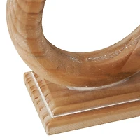 Brown Wood Circular Ring Candle Holder Set