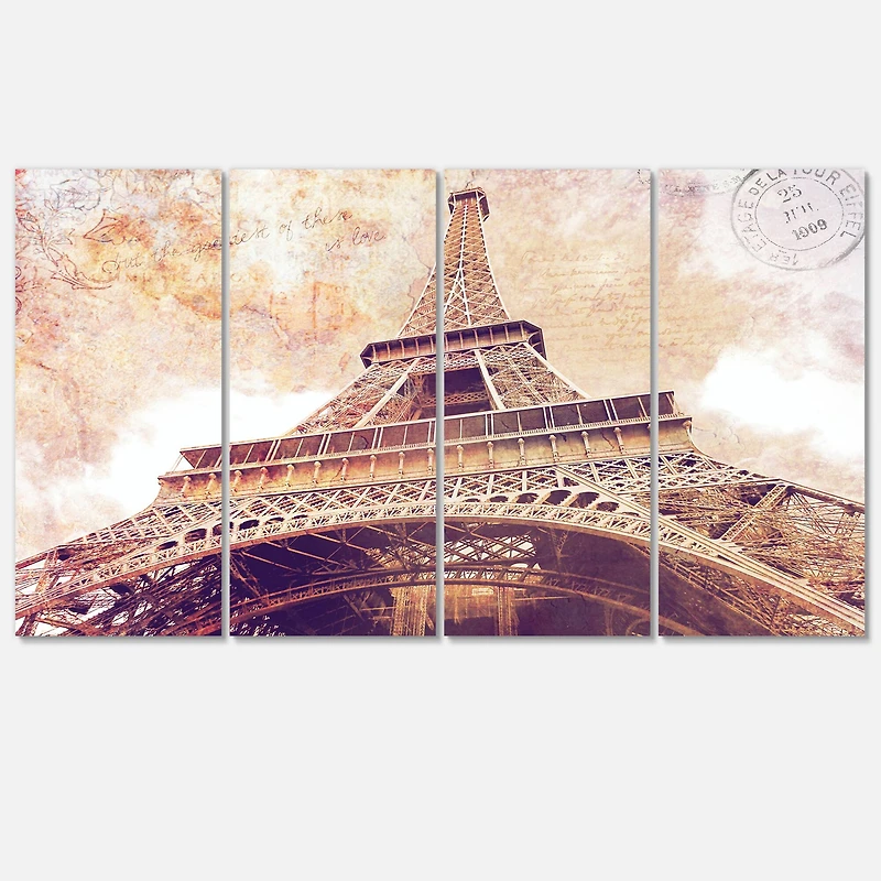 Designart - Paris Paris Eiffel TowerParis Postcard Design