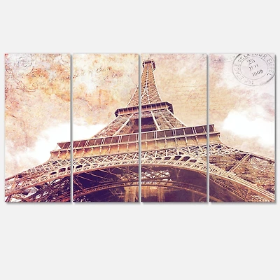 Designart - Paris Paris Eiffel TowerParis Postcard Design