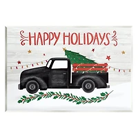 Stupell Industries Happy Holidays Christmas Tree Truck Wall Plaque Art