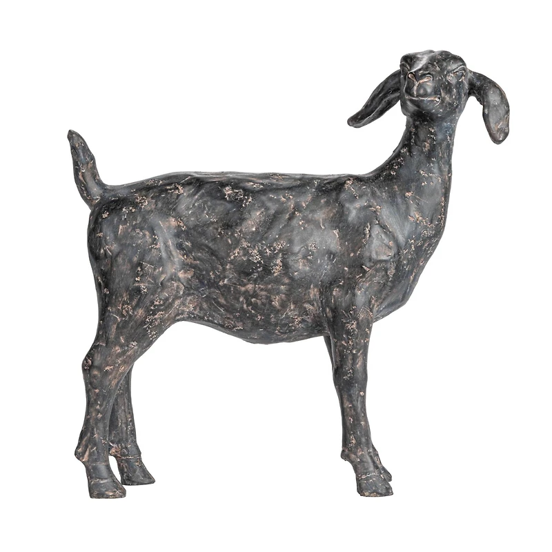 Hello Honey® 9.25" Black Standing Goat Accent Décor with Cast Iron Finish
