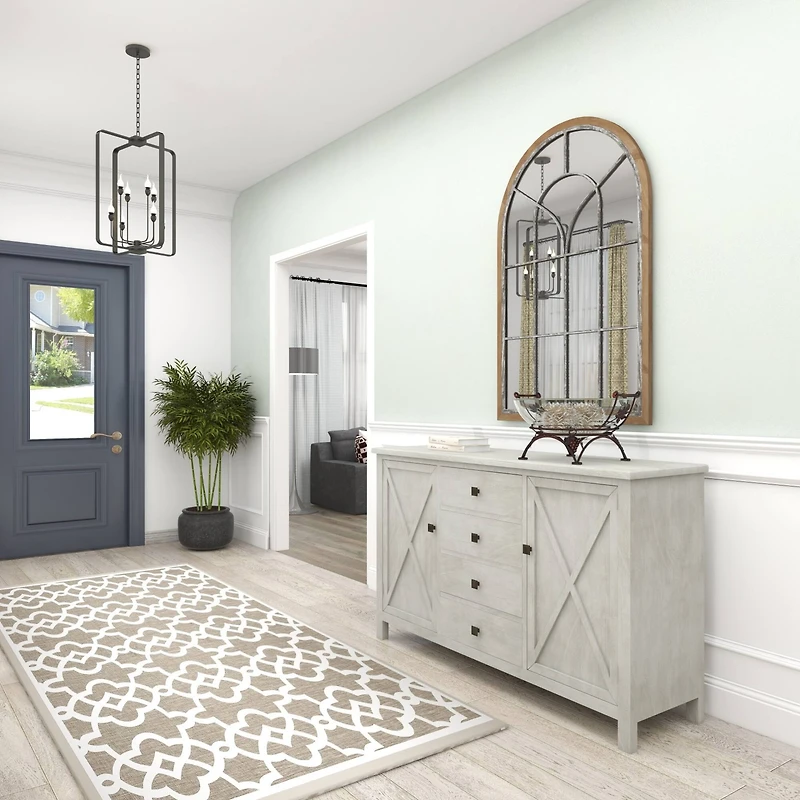 19" Clear Tempered Glass Kitchen Serving Bowl with Copper Metal Grapes Base