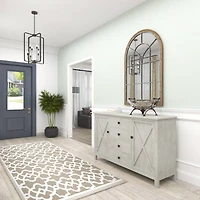 19" Clear Tempered Glass Kitchen Serving Bowl with Copper Metal Grapes Base