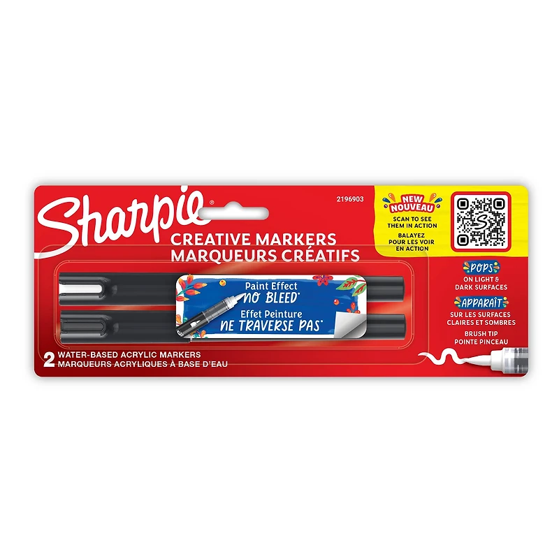 Sharpie® Black & White Brush Tip Creative Markers