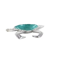 Set of 3 Silver Aluminum Coastal Serving Bowl, 8" x 1"