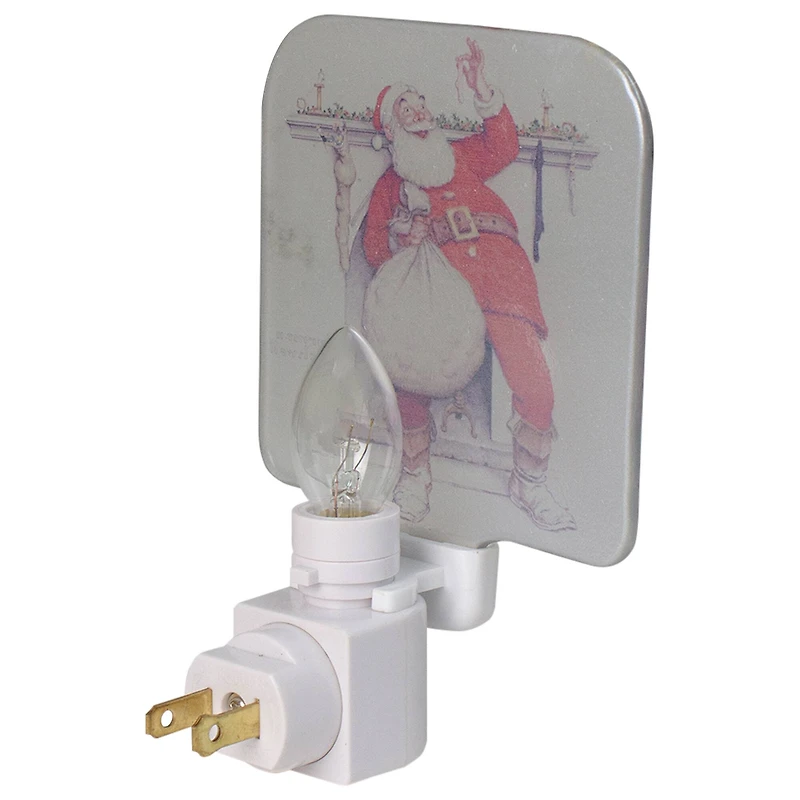 6" Norman Rockwell Filling the Stocking Glass Christmas Night Light