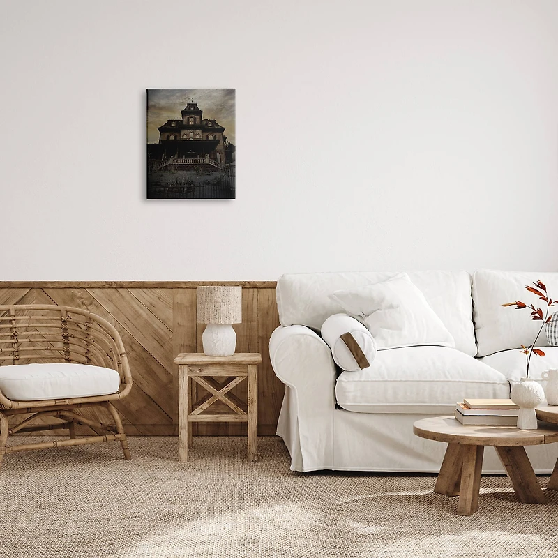 Stupell Industries Haunted House Landscape Canvas Wall Art