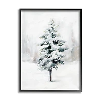 Stupell Industries Wintery Snow Tree Scene Framed Giclee Art
