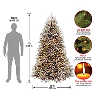 7ft. Pre-Lit Dunhill® Fir Artificial Christmas Tree, Clear Lights
