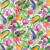 Fabric Editions White Veggie Garden Cotton Fabric